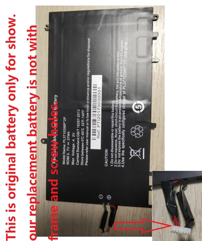 PL3710398P* 2P батарея для chuwi Lapbook 15," планшетный ПК литий-полимерный перезаряжаемый аккумулятор Замена 3,7 в 6 линий+ штекер