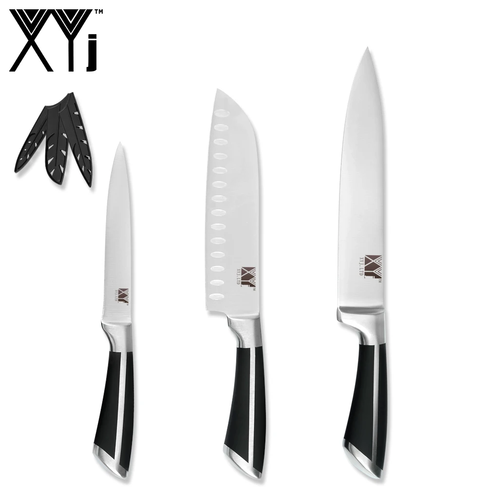 XYj готовка 7 комплект ножей 3CR13 из нержавеющей стали острое лезвие 13 ''Магнитный настенный держатель для ножей кухня аксессуар бесплатные чехлы - Цвет: F.3PCS SET