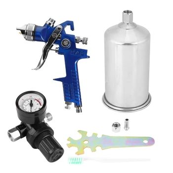 

Multifunction 1.4mm Nozzle 1000CC Car Gravity Feed HVLP Air Paint Spray Gun With Regulator Suitable For Spraying Basecoat