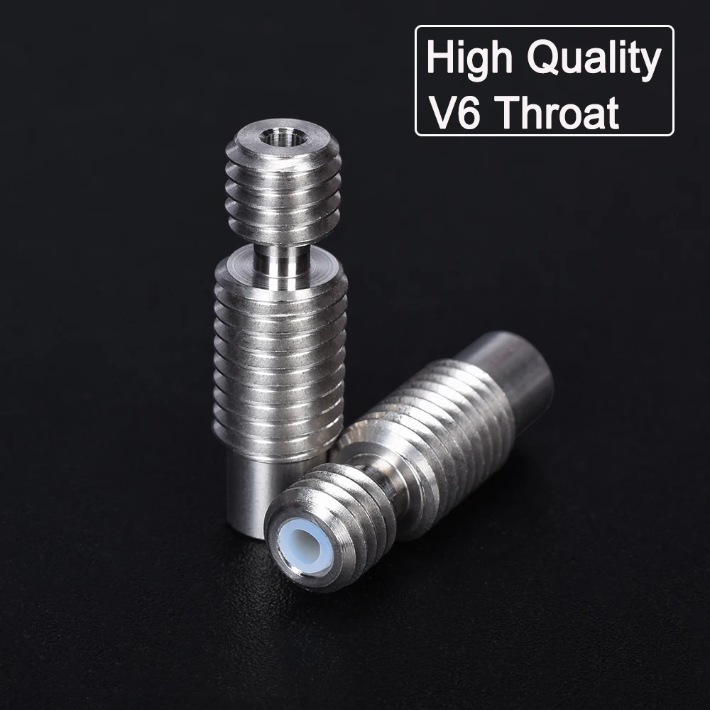 Best V6 Throat Stainless Steel Bowden All Metal Teflon Hotend J head Heat Break 1.75MM Filament For E3D V6 Throat 3D Printer Parts