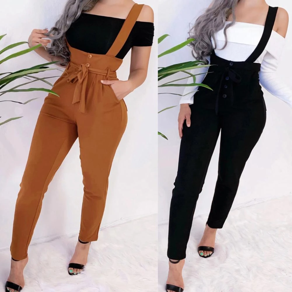 Pantalones de moda con tirantes Clearance