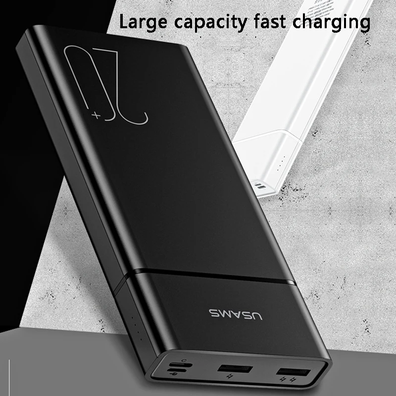 Новое поступление power Bank 20000 mAh 2.1A светодиодный индикатор быстрой зарядки с двойным интерфейсом USB портативный зарядный внешний аккумулятор