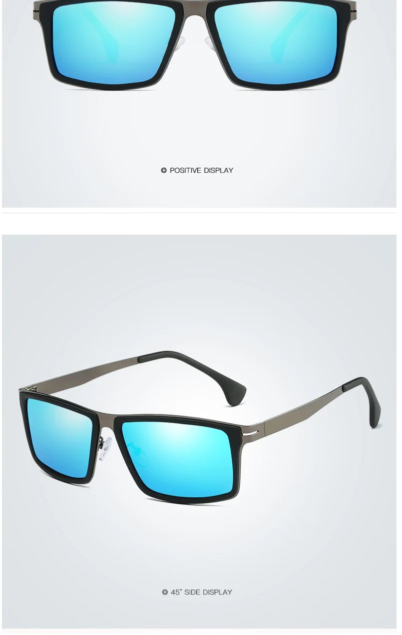 Q·VISELD Polarized Sunglasses Men Square Mirror Metal Sun Glasses Fashion Classic UV400 High Quality Driving Sunglass