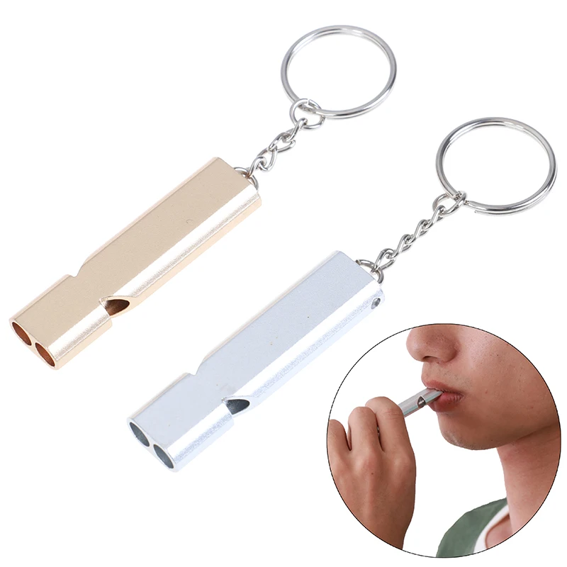 

Mini Portable 150db Double Pipe Outdoor Camping Hiking Survival Whistle Double-frequency Emergency Whistle Keychain