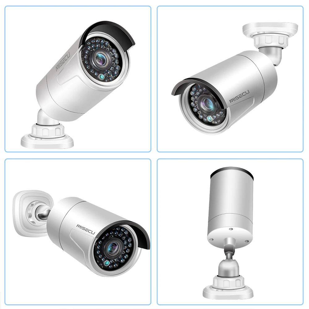 MISECU H.265 48 V 8CH POE IP CCTV Системы 4.0MP Пуля камера безопасности Аудио запись Outdoort