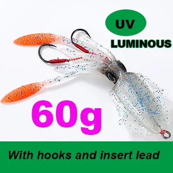 15cm60g SUNMILE Рыбалка мягкие приманки 20 г/60 г/80 г/100 г/120 г/150 г 15cmm/20 см Световой/УФ-приманок рыболовных приманок для рыбалки в море воблер - Цвет: 15cm60g