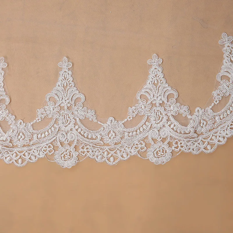 Elegant Bridal Veil One Layer Lace Edge White Ivory Cathedral Wedding Veil 3M Long Bridal Veil Wedding Accessories