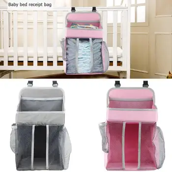 

Removable Crib Storage Bag Hot Selling Soft Surface Safety Breathable Durable Baby Nursery Bag Bedside Organizer Bags