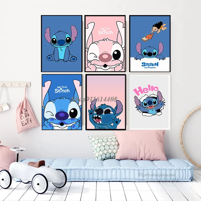 Desconto Dos desenhos animados de Disney Stitch e Imprime Interestelar Bebê  Pinturas em Tela, Cartazes de Parede Imagens de Arte para Decoração de Sala  de estar Cuadros