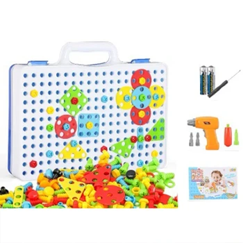 

Creative Kids Electric Drill Nut Assembled Match Tool DIY Model Kit Building Educational Blocks Sets Toys for Boys