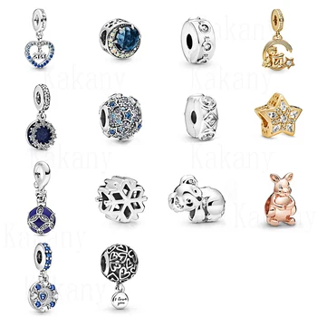 

KAKANY Autumn Winter New Blue 2020 Amulet Snowflake Angel Kangaroo Star Koala Charm Pendant DIY Original Female Jewelry Gift