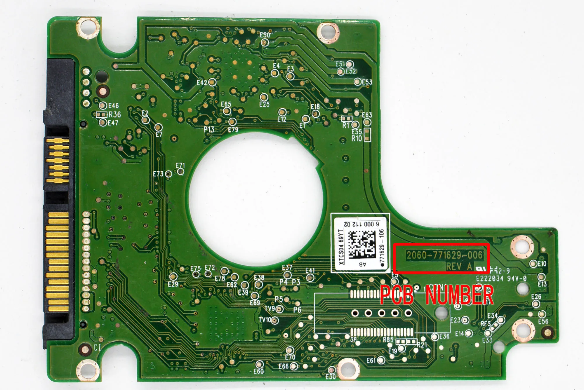 WD3200BEKT , WD2500BEVT HDD PCB / 2060-771692-006 REV P1 , 2060-771692-006 REV A , 2060 771692 006 / 771692-806 , 77