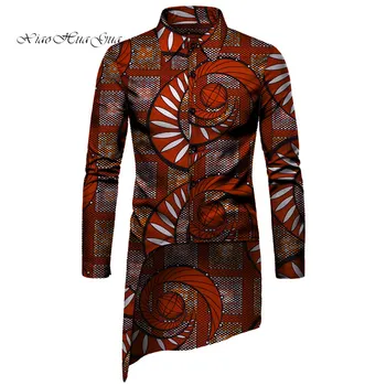 

African Men Clothes Men Print Tops African Clothes Bazin Riche African Design Clothing Casual 100% Cotton Mens Top Shirts WYN904