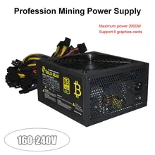 2000W ATX Gold Mining Power Supply SATA IDE 8 GPU for ETH BTC Ethereum Coin Miner Support 8 Graphics Card Power Supply