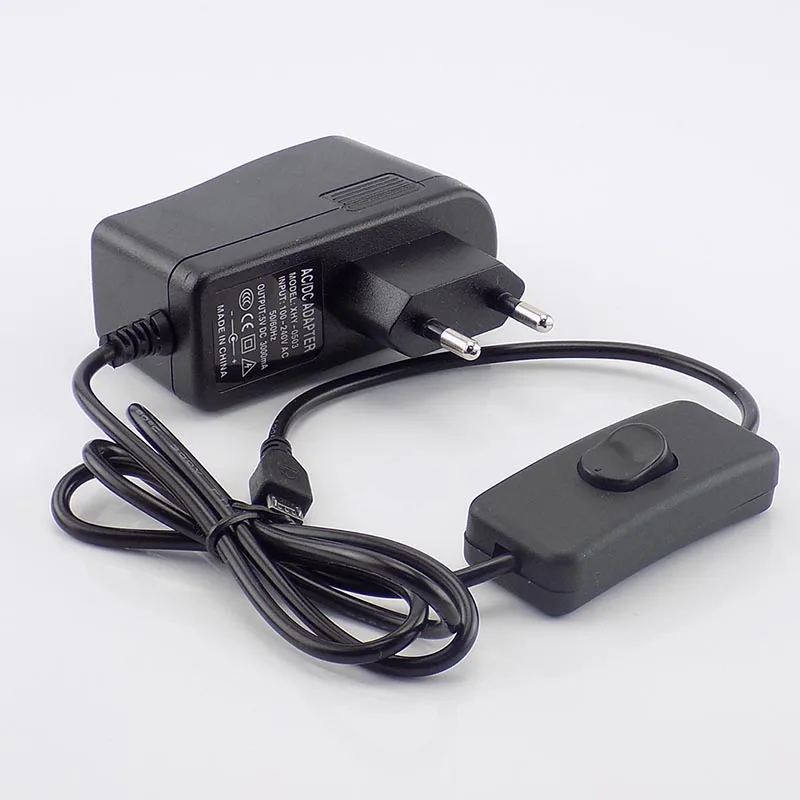 Micro USB AC к DC 5 В 3A 3000mA адаптер питания зарядное устройство Трансформатор для Raspberry Pi Zero Tablet PC Переключатель EU/US разъем M20