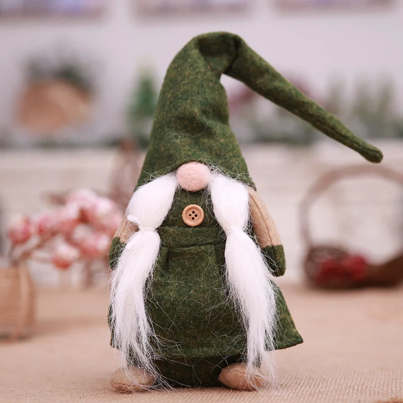 Милый борода Рождественский эльф кукла украшение новогодний фестиваль ужин рождественские украшения для дома декор для рождественской вечеринки - Цвет: gree white Beard elf