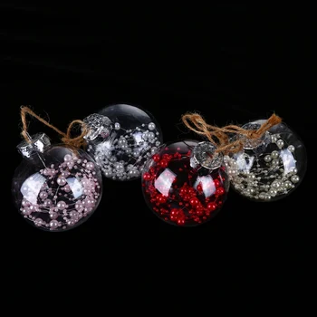 

Christmas Decoration Ball With Pearl 8cm Christmas Ball Glitter Christmas Tree Ornaments Hanging Christmas Home Decorations-