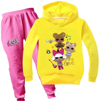 

LOL Surprise Doll Girl Cartoon Clothing Set Hoodie + Pants Outfit Sets Kid Coat Sweatshirt Trousers Long Sleeve Hoodies Clothes