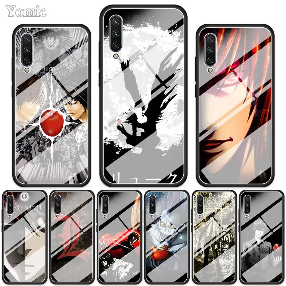

Death Note Ryuk kira Tempered Glass Cases for Xiaomi A3 Lite Redmi Note 7 6 Pro K20 Pro Redmi 7 Soft Edge Phone Cover