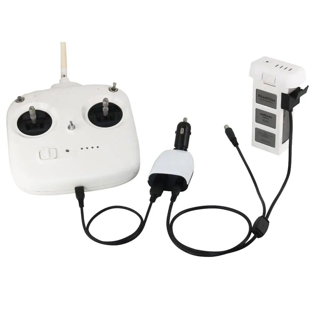2 в 1 Быстрое Автомобильное зарядное устройство с USB портом для DJI 4/4 Pro/4 Pro+/4 advanced/4 advanced