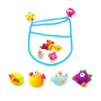 

6pcs Baby Fishing Toys Funny Magnetic with Storage Bag Bathroom Water Fishing Toy for Kid Pretend Play Beach Swimming Pool