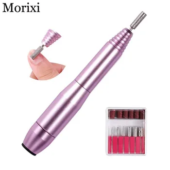 

1PC portable nail art drill machine rose gold color Stainless steel manicure tool remove dead skin electric nail polisher MZ192