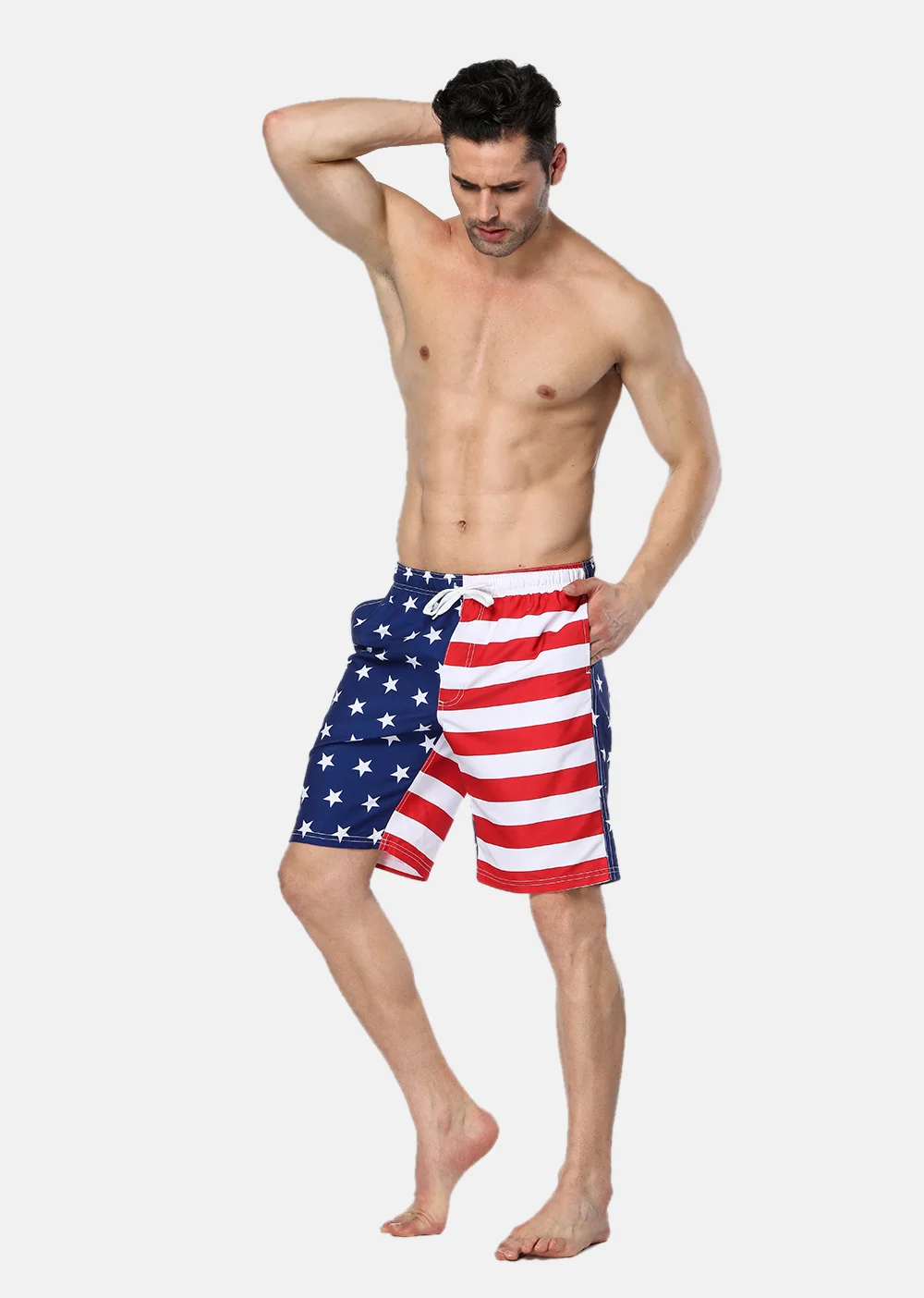 Anfilia мужские шорты для плавания с американским флагом, пляжные шорты, плавки, мужские плавки, Шорты для плавания с американским флагом