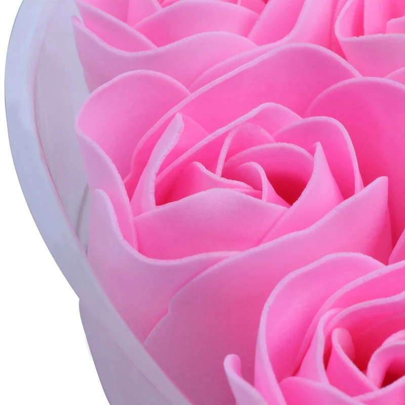 9 шт Ароматические Лепестки розы мыло для тела свадебный подарок (красный + белый)