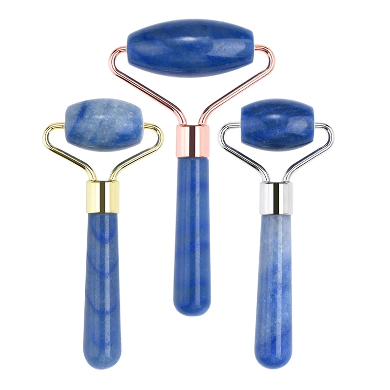 

Single Head Natural Blue Aventurine Stone Jade Roller Massage Facial Skin Slimming Arms and Legs Removel Eyes Puffy Lifting Face
