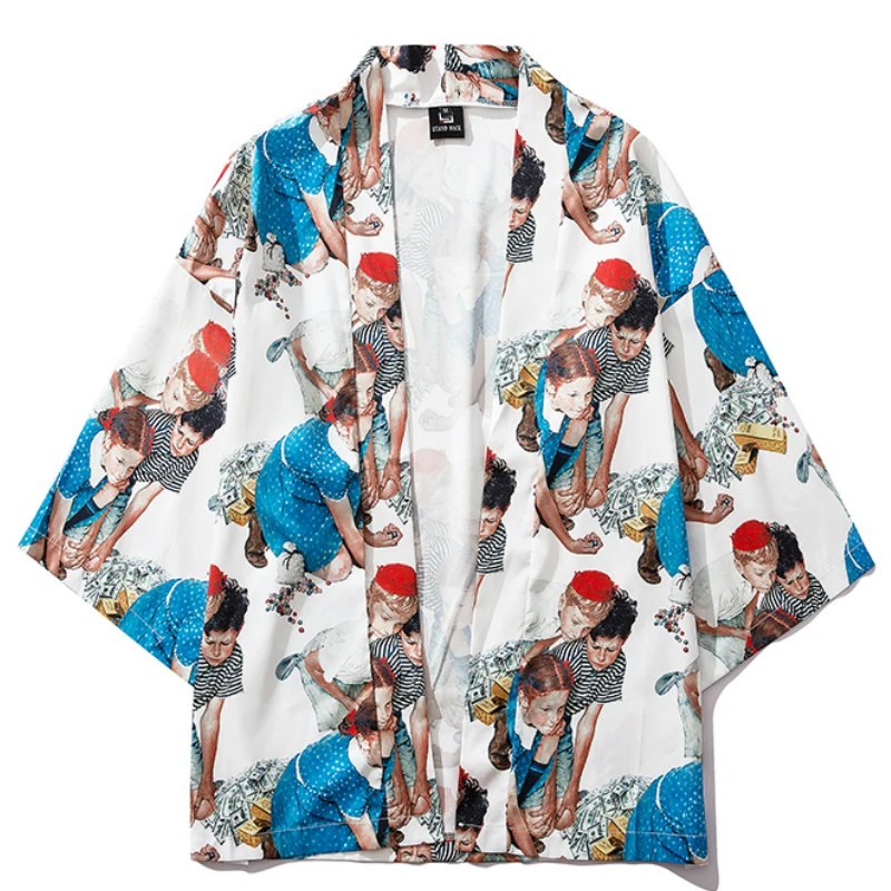 Японское кимоно для женщин и мужчин хаори юката кардиган косплея модная уличная
