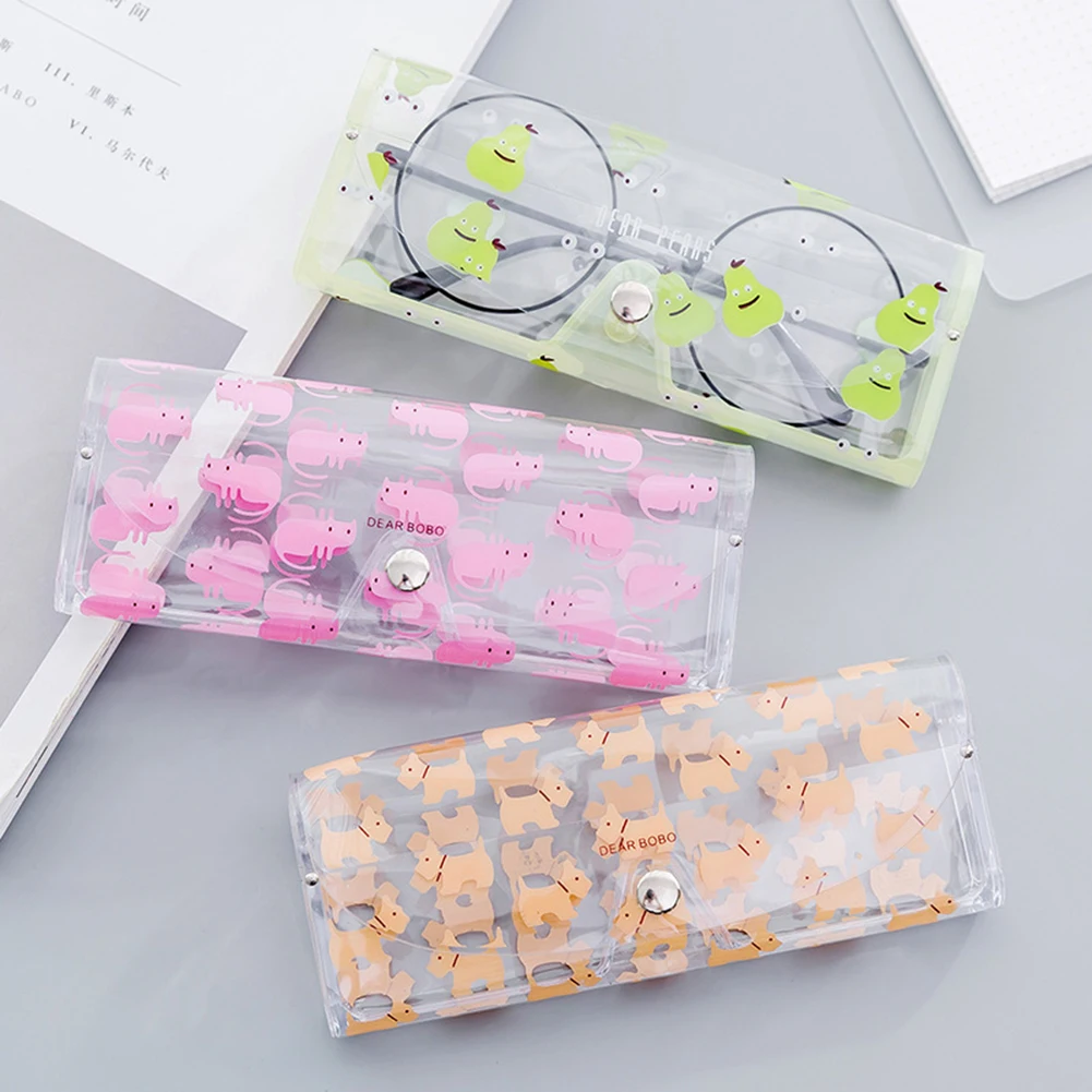 

Cartoon Cute Travel Women Transparent PVC Eye Glasses Box Bag Case Protection Carry Box Eyewear Accessoires