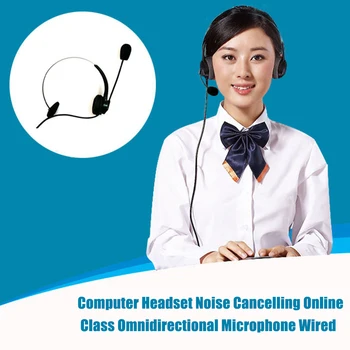 

Online Class Wired Universal Computer Headset Volume Control Omnidirectional Microphone Single Ear Noise Cancelling Call Center