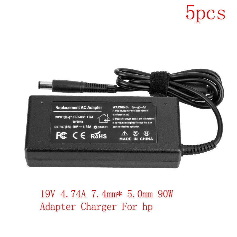 5pcs/lot By DHL or EMS 19V 4.74A 7.4mm* 5.0mm 90W Adapter Charger For hp Notebook 6531s 6450b 6470b 6720s 6460B ED495AA g62 | Компьютеры и
