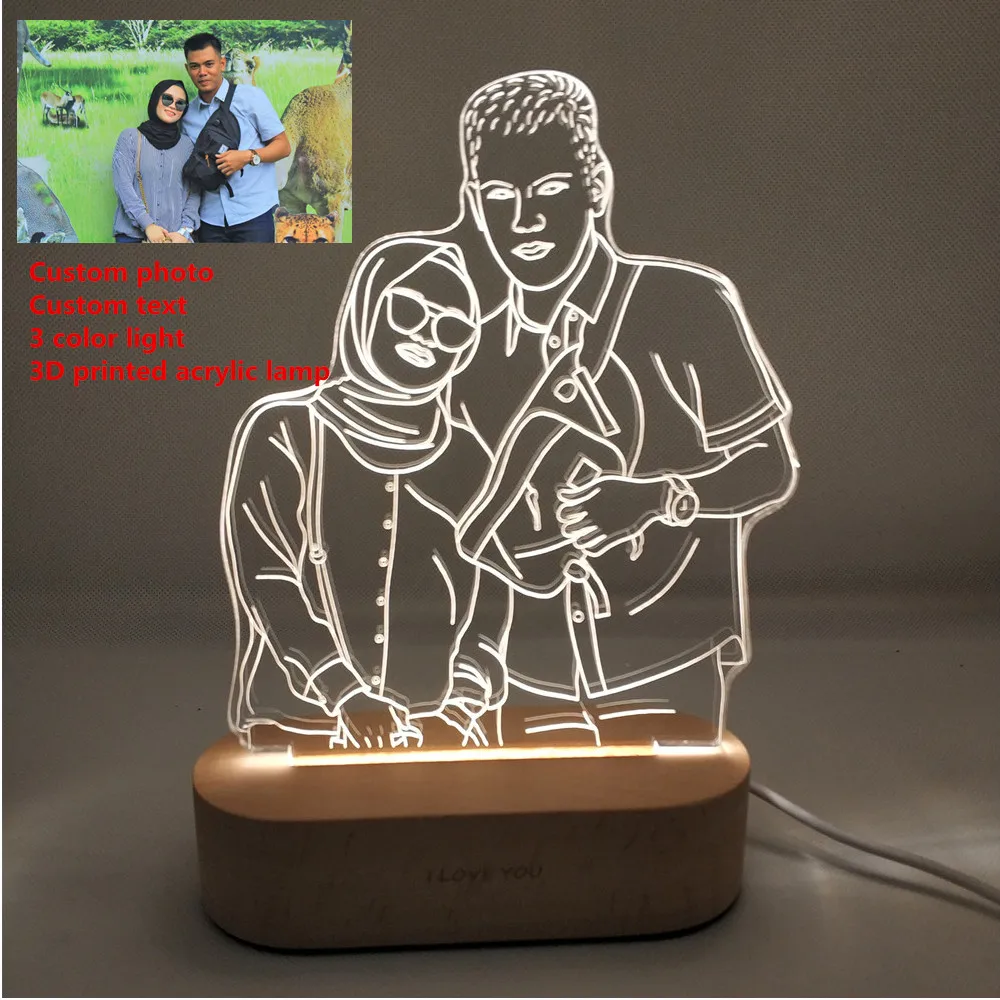 Художественный 3D настраиваемый светодиодный светильник в ночь на заказ для текста и фото USB power сохранит ваши драгоценные моменты подарок на день Святого Валентина