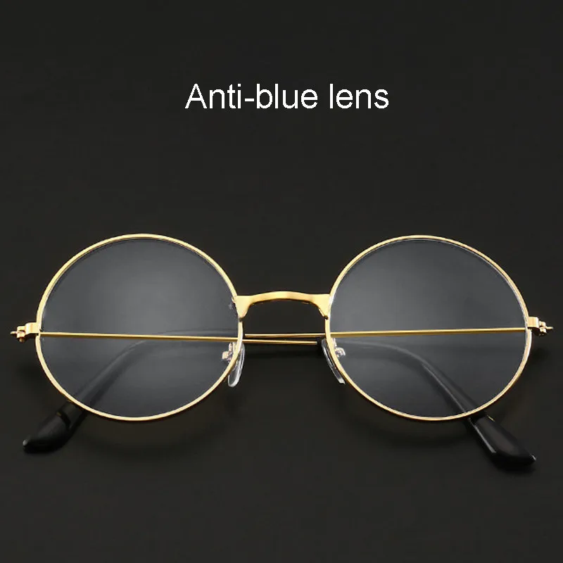 Women Retro Round Frame Blue Light Blocking Glasses Ultralight Students Optical Eyeglass Anti-blue Radiation Computer Eyewear blue light lenses