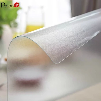 

Pa.an Transparent Plastic Table Cloth Odorless Sanding PVC Table Covers Frosted Round Corner Tablecloth Table Cover Custom Size