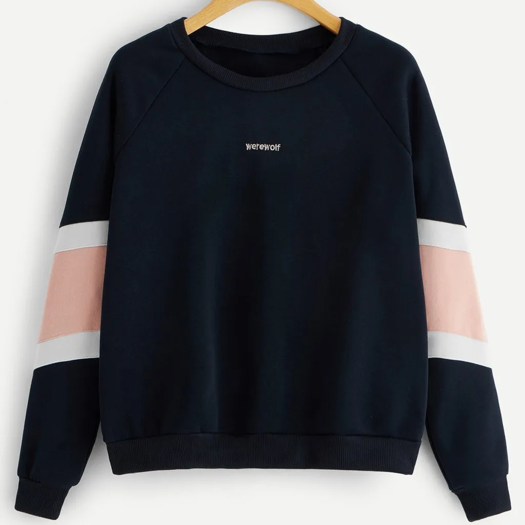 

Women Oversized Sweatshirts Tops Teen Girls Long Sleeve Casual Pullovers Coat Winter Thick Pullovers O-neck Patchwork Blouse