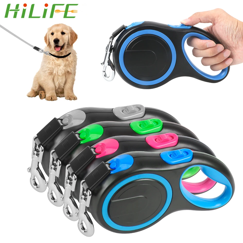 HILIFE-Correa de cuerda de perro grande y extensible, correa retráctil de 3/5/8M para mascotas grandes