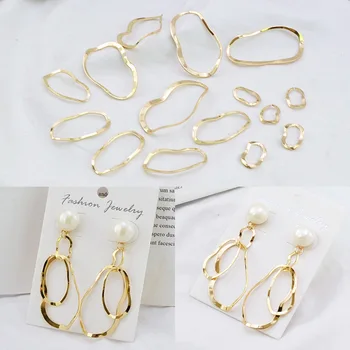 

Rack Plating Maintains Color DIY Ornament Accessories Irregular Elliptical Ring Earrings Necklace Necklace Pendant Ear Stud Pend