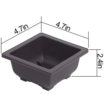 

LBER 15 PCS 4.7 Inch Flower Pot, Square Plastic Bonsai Training Pot, Flower Succulent Flower Pot Container, for Garden, Interior