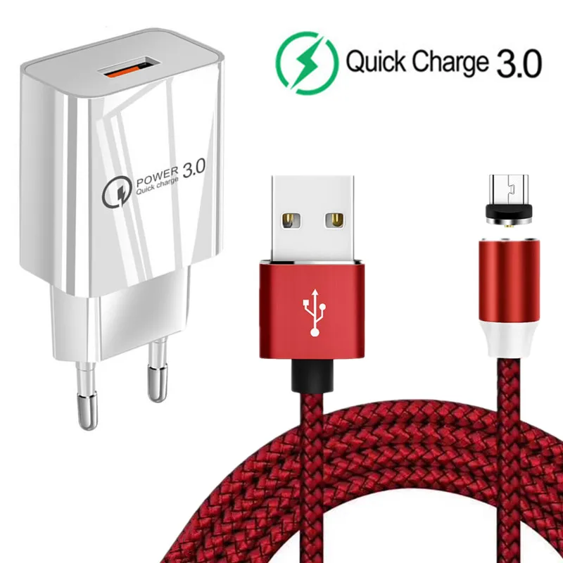Магнитный кабель Micro usb для Samsung galaxy S4 S5 S6 J4 J3 J5 J6 A3 A5 A7 2016 A10 android Phone QC 3 0 USB быстрая