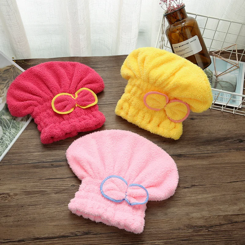 Тюрбан волос Microfiber шапка для быстрой сушки завернутый Полотенца шапочки ванной