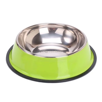 

Pet Round Bowl Cat Dog Eating Food Bowls Stainless Steel Non-slip Resistant Feeder Device Pets Tableware
