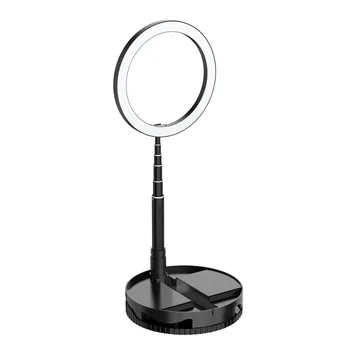 

G1 Foldable LED Ring Light Folding Stretchable Dimmable Selfie USB Ring Video Light with 1.68m Stand for Tiktok Youtube Living