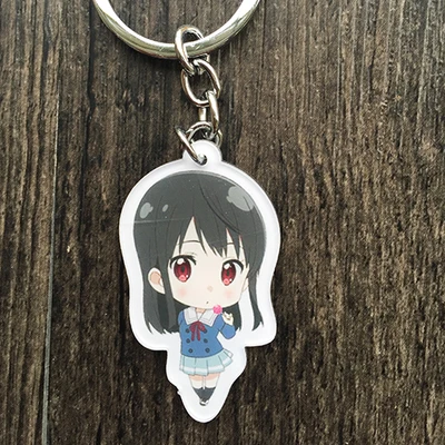 Аниме за границей Kyoukai no Kanata Мирай Курияма фигурка Косплей акриловый симпатичный брелок кольцо для ключей подарок - Цвет: Серый
