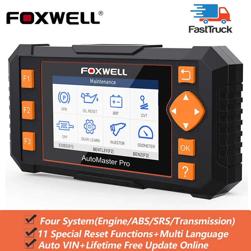 FOXWELL Scan Tool NT634 Obd2 Scanner Automotive Code Reader 4 Systems Diagnostic Tool for Engine Transmission ABS SRS with Oil EPB SAS TPMS DPF Throttle Body Reset BRT CVT Injector Odometer Gear Learn FOXWELL Scan Tool NT634 Obd2 Scanner Automotive Code Reader 4 Systems Diagnostic Tool for Engine Transmission ABS SRS with Oil EPB SAS TPMS DPF Throttle Body Reset BRT CVT Injector Odometer Gear Learn