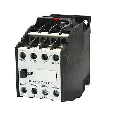 

35mm DIN Rail Mounted 3 Pole 2NO 2NC 380V 50HZ Coil AC Contactor CJX1-12