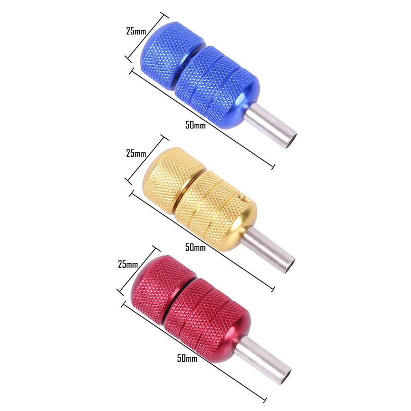 22x50mm/25x50mm Aluminum Alloy Tattoo Grips Tube with Back Stem Self-locked Tattoo Handle Machine Kit Gun Tattoo Accessories