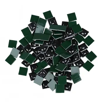 

13mm x 13mm Plastic Cable Wire Tie Self Adhesive Base Black 100 Pieces
