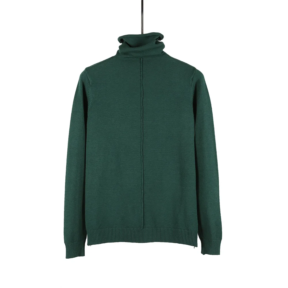 

HLBCBG Pile Collar Women Turtleneck Sweater Autumn Winter Slim School Girl Pullover Sweaters Long Sleeve Flat Knit Jumper
